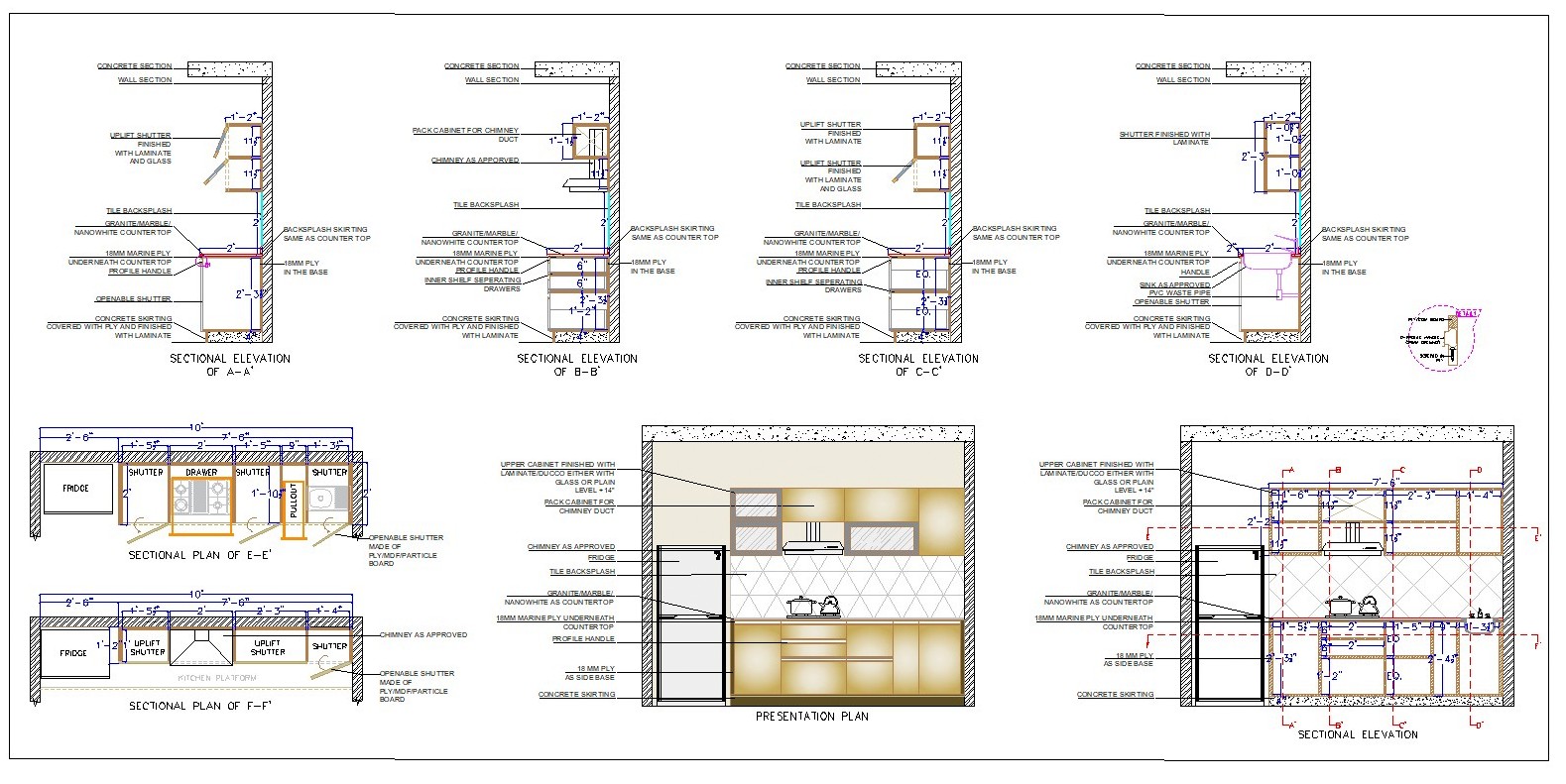 Pantry Detail Design Cad Working Drawing